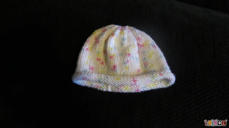 Roll brim hat for a newborn